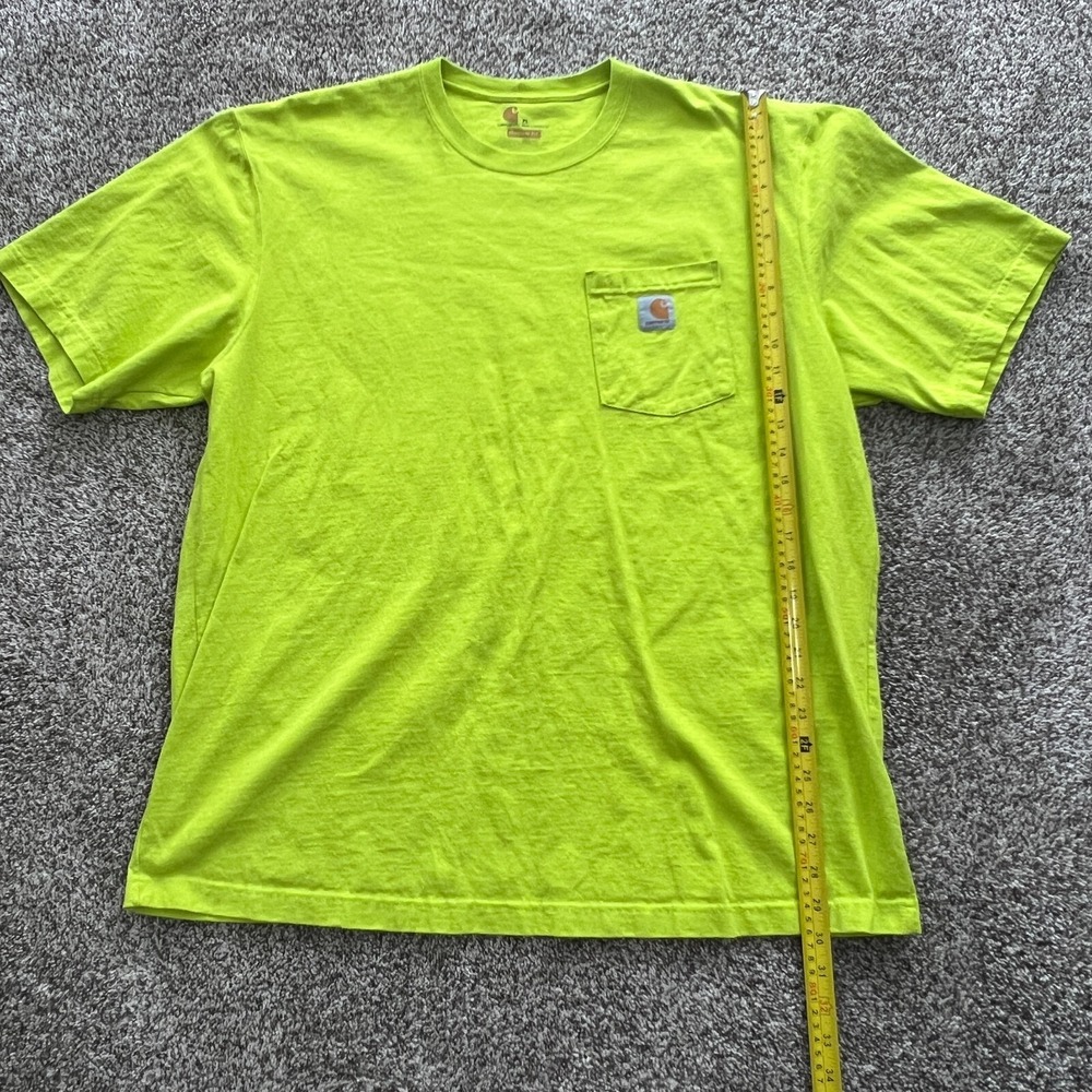 Carhartt T Shirt Adult XL Pocket Tee Neon Yellow K87 327 100% Cotton Mens